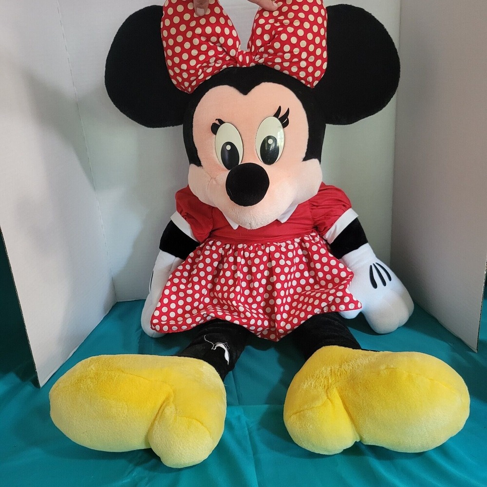 Vintage Disney Minnie Mouse Jumbo Plush Stuffed Doll 32 Inch Disney Parks